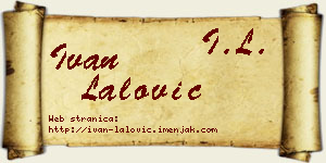 Ivan Lalović vizit kartica